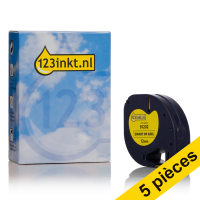 Offre : 5x Dymo S0721620/91202 ruban d'étiquettes plastique 12 mm (marque 123encre) - jaune