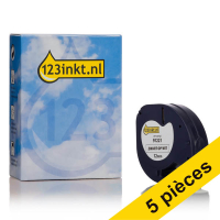 Offre : 5x Dymo S0721660 / 91221 ruban plastique 12 mm (marque 123encre) - blanc 653099