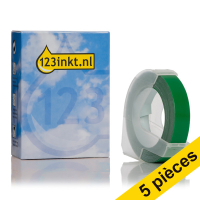 Dymo Offre : 5x Dymo S0898160 ruban d'étiquettes en relief (marque 123encre) - blanc sur vert S0898160C 650603