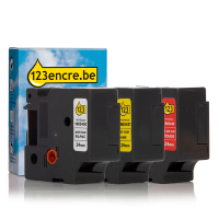 Dymo Offre : marque 123encre remplace le multipack de ruban vinyle Dymo IND Rhino 24 mm 1805429C 1805430C 1805431C 089240