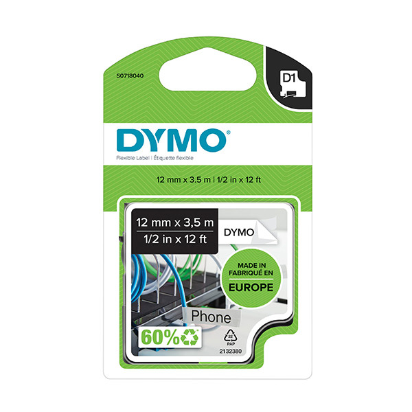 Dymo S0718040/16957 ruban d'étiquettes nylon flexible 12 mm (d'origine) Dymo