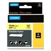 Dymo S0718090/18491 IND Rhino ruban d'étiquettes nylon flexible 19 mm (d'origine) - noir sur jaune