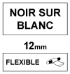 Dymo S0718100/18488 IND Rhino ruban nylon flexible 12 mm (marque 123encre) - noir sur blanc