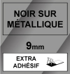 Dymo S0718170/18485 IND Rhino ruban d'étiquettes permanentes polyester 9 mm (marque 123encre) - noir sur métallique
