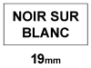Dymo S0718220/18484 IND Rhino ruban d'étiquettes permanentes polyester 19 mm (marque 123encre) - noir sur blanc