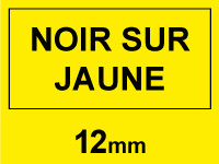 Dymo S0718450/18432 IND Rhino ruban vinyle 12 mm (marque 123encre) - noir sur jaune 18432C 088609 - 1