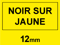 Dymo S0718450/18432 IND Rhino ruban vinyle 12 mm (marque 123encre) - noir sur jaune 18432C 088609