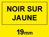 Dymo S0718470/18433 IND Rhino ruban vinyle 19 mm (marque 123encre) - noir sur jaune 18433C 088611 - 1