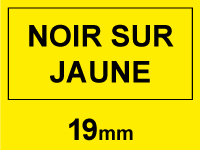 Dymo S0718470/18433 IND Rhino ruban vinyle 19 mm (marque 123encre) - noir sur jaune