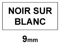 Dymo S0718580/18443 IND Rhino ruban vinyle 9 mm (marque 123encre) - noir sur blanc 18443C 088601 - 1