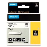 Dymo S0718600/18444 IND Rhino ruban d'étiquettes vinyle 12 mm (d'origine) - noir sur blanc 18444 088602