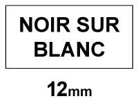 Dymo S0718600/18444 IND Rhino ruban d'étiquettes vinyle 12 mm (marque 123encre) - noir sur blanc 18444C 088603 - 1