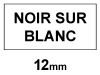 Dymo S0718600/18444 IND Rhino ruban d'étiquettes vinyle 12 mm (marque 123encre) - noir sur blanc