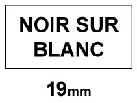Dymo S0718620/18445 IND Rhino ruban adhésif vinyle 19 mm (marque 123encre) - noir sur blanc 18445C 088605 - 1