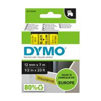 Dymo S0720580/45018 ruban d'étiquettes 12 mm (d'origine) - noir sur jaune S0720580 088216