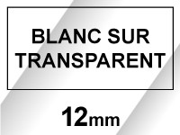 Dymo S0720600/45020 ruban 12 mm (marque 123encre) - blanc sur transparent S0720600C 088221 - 1