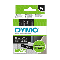 Dymo S0720610/45021 ruban d'étiquettes 12 mm (d'origine) - blanc sur noir S0720610 088222