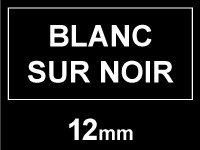 Dymo S0720610/45021 ruban d'étiquettes 12 mm (marque 123encre) - blanc sur noir S0720610C 088223 - 1