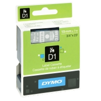 Dymo S0720900/45810 ruban d'étiquettes 19 mm (d'origine) - blanc sur transparent S0720900 088416