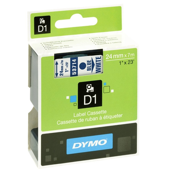 Dymo S0720940/53714 ruban d'étiquettes - bleu sur blanc 24 mm (d'origine) S0720940 088424 - 1