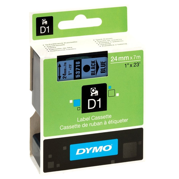 Dymo S0720960/53716 ruban d'étiquettes 24 mm (d'origine) - noir sur bleu S0720960 088428 - 1