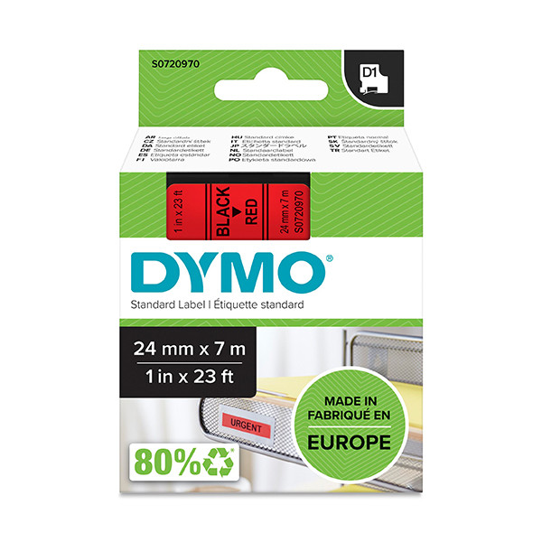 Dymo S0720970/53717 ruban d'étiquettes 24 mm (d'origine) - noir sur rouge S0720970 088430 - 1