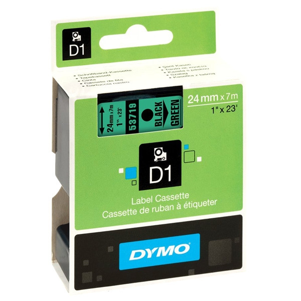 Dymo S0720990/53719 ruban d'étiquettes 24 mm (d'origine) - noir sur vert S0720990 088434 - 1