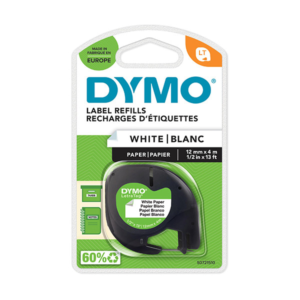Dymo S0721510/91200 ruban d'étiquettes en papier 12 mm (d'origine) - blanc S0721510 088300 - 1