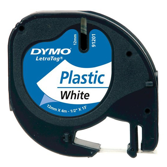 Dymo S0721610/91201 ruban d'étiquettes en plastique 12 mm (d'origine) - blanc S0721610 088302 - 1