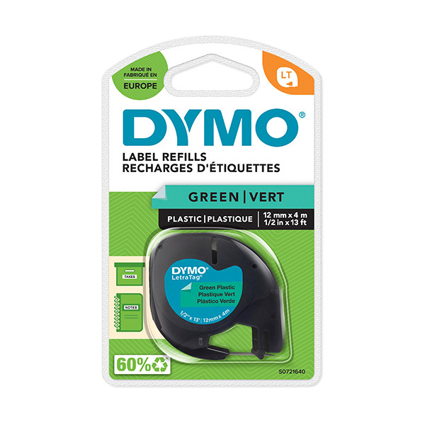 Dymo S0721640/91204 ruban d'étiquettes plastique 12 mm (d'origine) - vert S0721640 088308 - 1