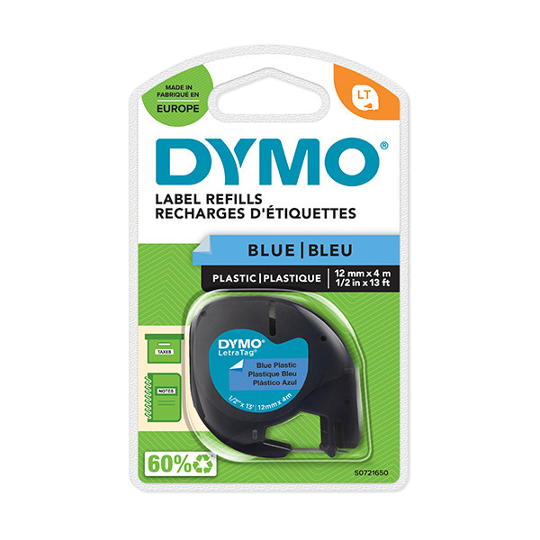 Dymo S0721650/91205 ruban d'étiquettes en plastique 12 mm (d'origine) - bleu S0721650 088310 - 1