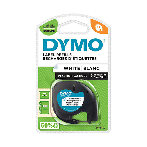 Dymo S0721660 / 91221 ruban plastique 12 mm (d'origine) - blanc S0721660 088320 - 1