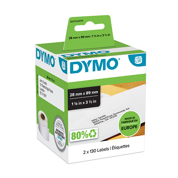 Dymo S0722370/99010 étiquettes d'adresse 2 rouleaux (d'origine) S0722370 088500 - 1