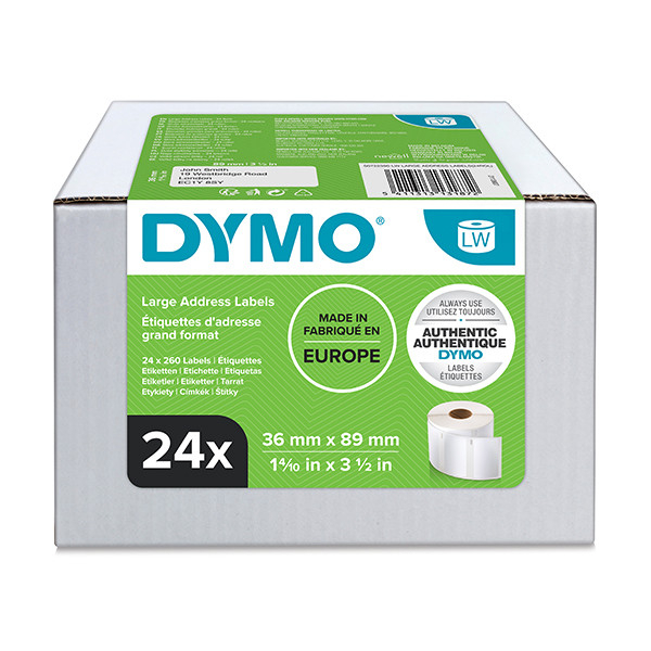 Dymo S0722390/13187 étiquettes d'adresse larges pack avantageux 24 rouleaux 99012 (d'origine) S0722390 088542 - 1