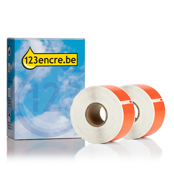 Dymo S0722400 / 99012 étiquettes d'adresse larges 2 rouleaux (marque 123encre) - rouge 089269 - 1