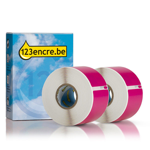 Dymo S0722400 / 99012 larges étiquettes d'adresse 2 rouleaux (marque 123encre) - rose 089367 - 1