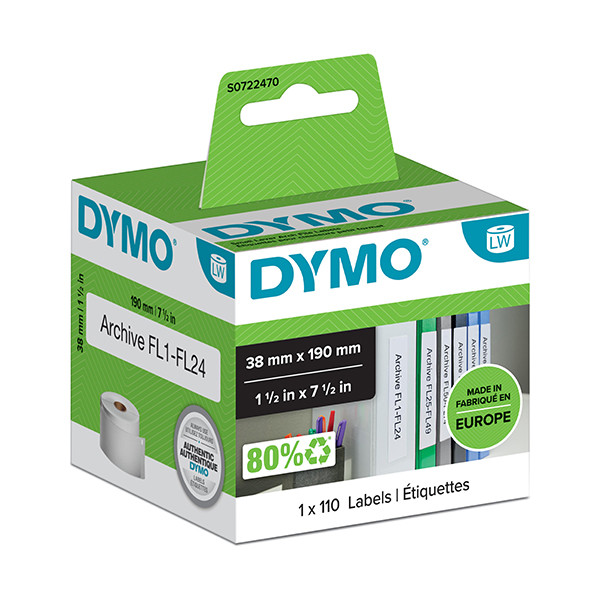 Dymo S0722470/99018 étiquettes pour classeurs petit format (d'origine) S0722470 088540 - 1