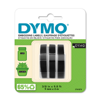 Dymo S0847730 ruban d'étiquettes en relief multipack (d'origine) - blanc sur noir S0847730 088448