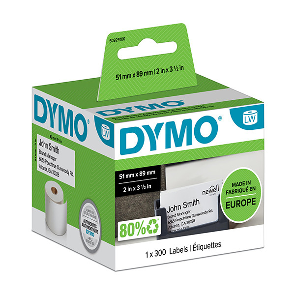 Dymo S0929100 étiquettes de carte de rendez-vous non adhésives (d'origine) S0929100 088552 - 1