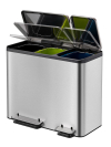 EKO EcoCasa poubelle (15 + 15 + 15 litres) - acier inoxydable mat VB912846 SEK00072 - 2