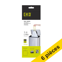 Offre : 6x EKO type B sacs-poubelle à lien coulissant 7-9 litres (25 pièces) - blanc