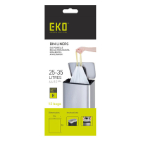 EKO type E sacs-poubelle à lien coulissant 25-35 litres (12 pièces) - blanc SEK00158
