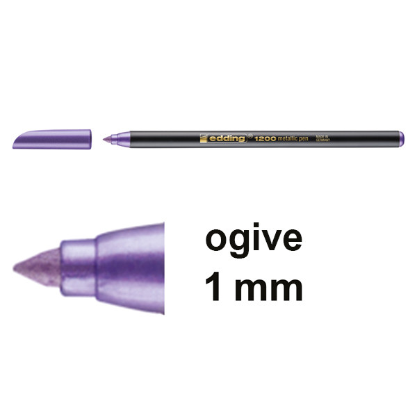 Edding 1200 feutre de coloriage (1 mm - ogive) - violet métallisé 4-1200078 239339 - 1