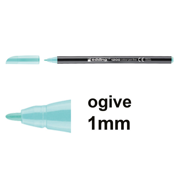 Edding 1200 feutre de coloriage (1 mm ogive) - turquoise pastel 4-1200088 239389 - 1