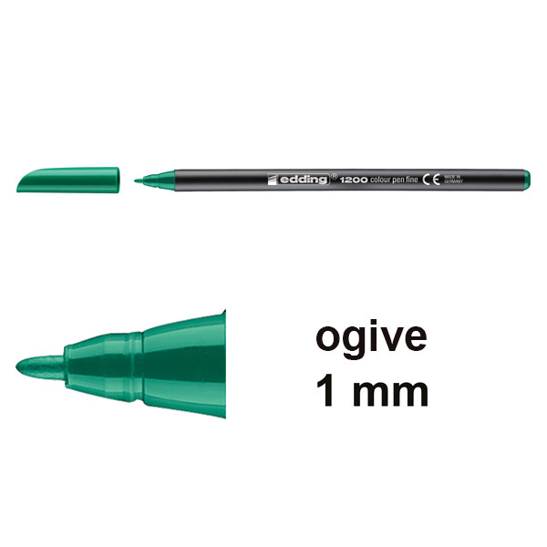 Edding 1200 feutre de coloriage (1 mm ogive) - vert 4-1200004 200961 - 1