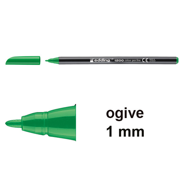 Edding 1200 feutre de coloriage (1 mm ogive) - vert fluo 4-1200064 200978 - 1