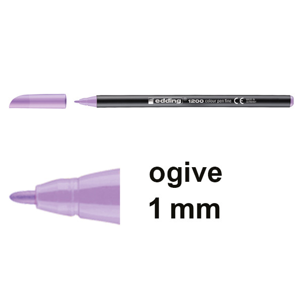 Edding 1200 feutre de coloriage (1 mm ogive) - violet pastel 4-1200087 239388 - 1
