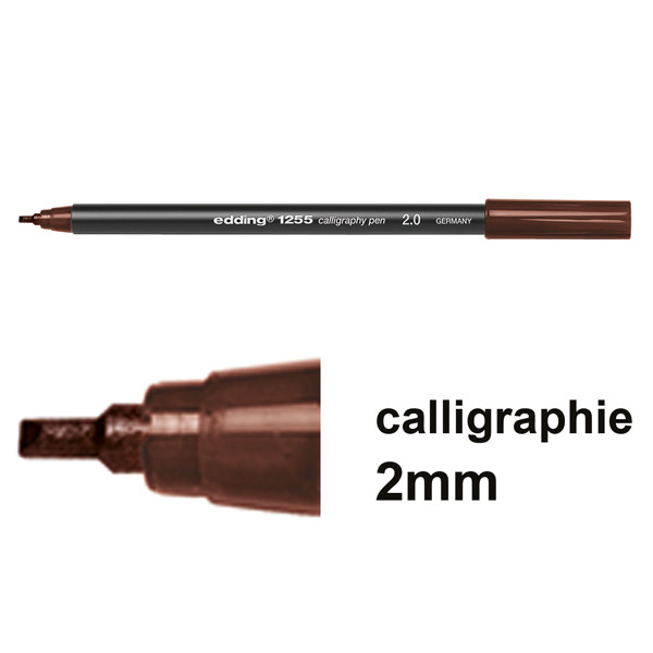 Edding 1255 feutre calligraphie (2 mm) - marron foncé 4-125520-018 239155 - 1