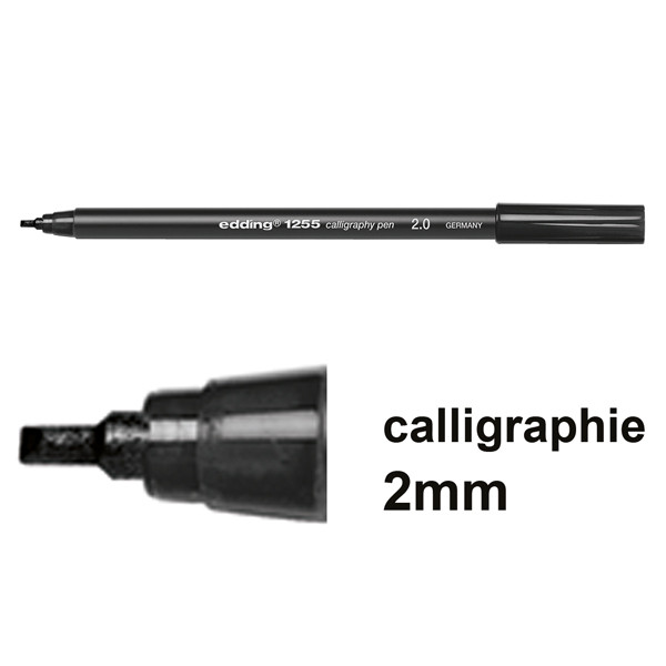 Edding 1255 feutre calligraphie (2 mm) - noir 4-125520-001 239153 - 1