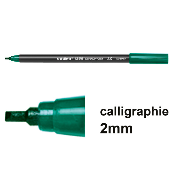 Edding 1255 feutre calligraphie (2 mm) - vert bouteille 4-125520-025 239156 - 1